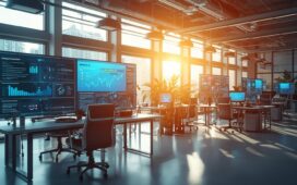 Professionals using Microsoft Copilot in a modern digital workplace